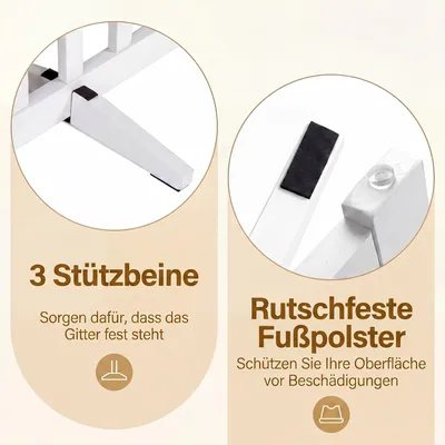 GIANTEX Absperrgitter Hund 61cm,Holz, 360°Scharniere,Dreibein,Freistehend.
