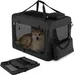 GIANTEX Transportbox Hund Katze 83,5x58x58cm Oxford 3 Türen Matte