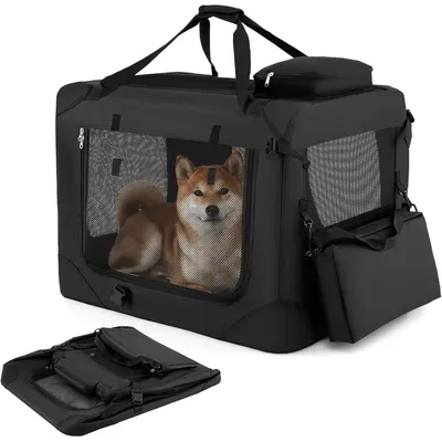 GIANTEX Transportbox Hund Katze 72x52,5x52,5cm Oxford 3 Türen Matte GIANTEX Transportbox Hund Katze 72x52,5x52,5cm Oxford 3 Türen Matte