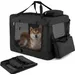 GIANTEX Transportbox Hund Katze 72x52,5x52,5cm Oxford 3 Türen Matte