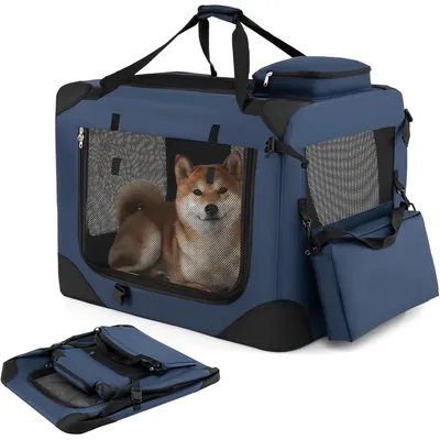 GIANTEX Transportbox Hund Katze 72x52,5x52,5cm Oxford 3 Türen Matte GIANTEX Transportbox Hund Katze 72x52,5x52,5cm Oxford 3 Türen Matte