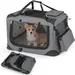 GIANTEX Transportbox Hund Katze 61x43x43cm Oxford 3 Türen Matte