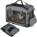 GIANTEX Transportbox Hund Katze 83,5x58x58cm Oxford 3 Türen Matte