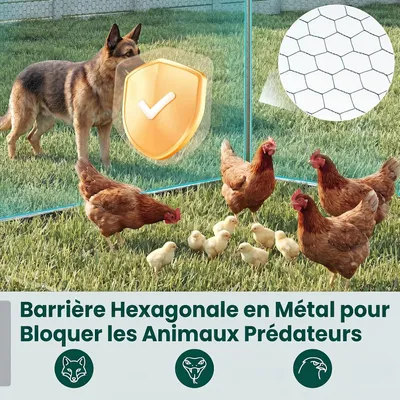 GIANTEX Enclos Poulailler 6 m², 3x2x2 m, Acier Galvanisé, Bâche PE GIANTEX Enclos Poulailler 6 m², 3x2x2 m, Acier Galvanisé, Bâche PE