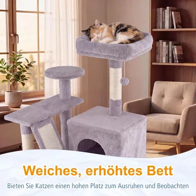 GIANTEX Katzenkratzbaum 6 Ebenen mit Höhle & Hängematte GIANTEX Katzenkratzbaum 6 Ebenen mit Höhle & Hängematte
