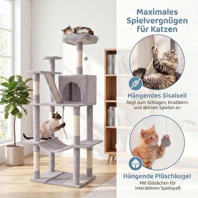 GIANTEX Katzenkratzbaum 6 Ebenen mit Höhle & Hängematte