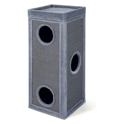 GIANTEX Niche Chat 4 Niveaux 40x40 cm, 3 Cachettes, Sisal, Coussin.
