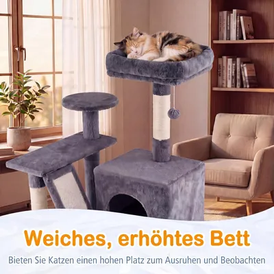 GIANTEX Katzenkratzbaum 6 Ebenen mit Höhle & Hängematte GIANTEX Katzenkratzbaum 6 Ebenen mit Höhle & Hängematte