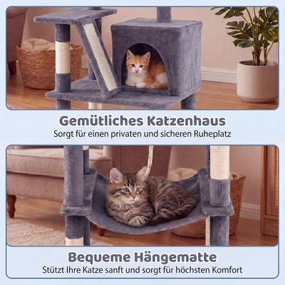 GIANTEX Katzenkratzbaum 6 Ebenen mit Höhle & Hängematte