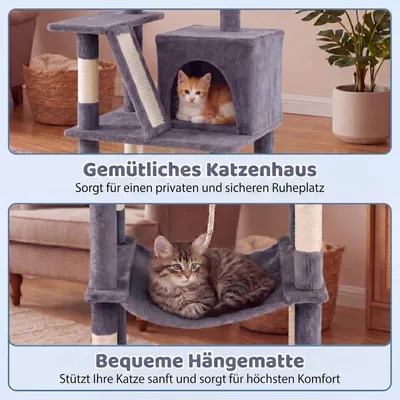 GIANTEX Katzenkratzbaum 6 Ebenen mit Höhle & Hängematte GIANTEX Katzenkratzbaum 6 Ebenen mit Höhle & Hängematte