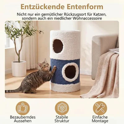GIANTEX Katzenhaus 2 Stufen, 66 cm, Kratzbrett, Tunnel, 35x35 cm. GIANTEX Katzenhaus 2 Stufen, 66 cm, Kratzbrett, Tunnel, 35x35 cm.