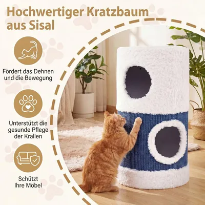GIANTEX Katzenhaus 2 Stufen, 66 cm, Kratzbrett, Tunnel, 35x35 cm. GIANTEX Katzenhaus 2 Stufen, 66 cm, Kratzbrett, Tunnel, 35x35 cm.