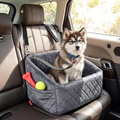 GIANTEX Siège Auto pour Chiens,Sangles,Poche Latérale,Coussin en Mousse