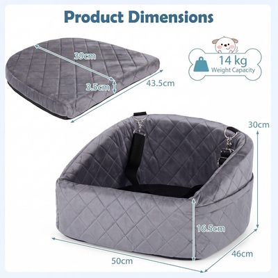 GIANTEX Hunde Autositz Kleine Hunde Schaumstoff Bezug Waschbar Tasche Gurt