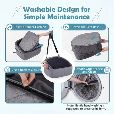 GIANTEX Hunde Autositz Kleine Hunde Schaumstoff Bezug Waschbar Tasche Gurt
