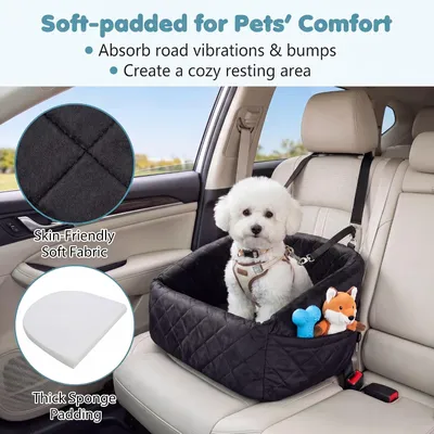 GIANTEX Hunde Autositz Kleine Hunde Schaumstoff Bezug Waschbar Tasche Gurt GIANTEX Hunde Autositz Kleine Hunde Schaumstoff Bezug Waschbar Tasche Gurt