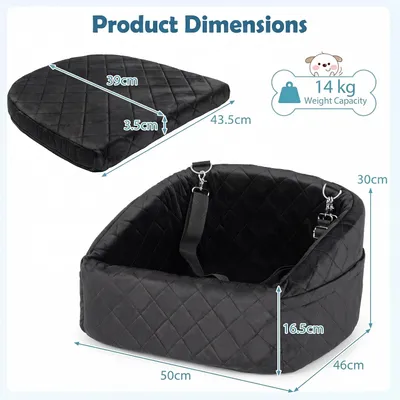 GIANTEX Hunde Autositz Kleine Hunde Schaumstoff Bezug Waschbar Tasche Gurt GIANTEX Hunde Autositz Kleine Hunde Schaumstoff Bezug Waschbar Tasche Gurt