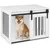 GIANTEX Hundekäfig aus Holz & Metall, Hundebox mit Schiebetür und Beistelltisch GIANTEX Hundekäfig aus Holz & Metall, Hundebox mit Schiebetür und Beistelltisch