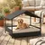 GIANTEX Outdoor Hundebett Erhöht,Rattan Mit Kissen & Schrägdach, Wetterfest GIANTEX Outdoor Hundebett Erhöht,Rattan Mit Kissen & Schrägdach, Wetterfest