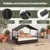 GIANTEX Outdoor Hundebett Erhöht,Rattan Mit Kissen & Schrägdach, Wetterfest GIANTEX Outdoor Hundebett Erhöht,Rattan Mit Kissen & Schrägdach, Wetterfest