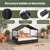 GIANTEX Lit Chien Surélevé avec Coussin,Rotin PE,Toit en Pente 98x68x74 cm GIANTEX Lit Chien Surélevé avec Coussin,Rotin PE,Toit en Pente 98x68x74 cm