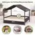 GIANTEX Lit Chien Surélevé avec Coussin,Rotin PE,Toit en Pente 98x68x74 cm GIANTEX Lit Chien Surélevé avec Coussin,Rotin PE,Toit en Pente 98x68x74 cm