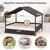 GIANTEX Outdoor Hundebett Erhöht,Rattan Mit Kissen & Schrägdach, Wetterfest GIANTEX Outdoor Hundebett Erhöht,Rattan Mit Kissen & Schrägdach, Wetterfest