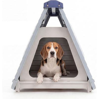 GIANTEXHundehütte Outdoor, Faltbare Hundehaus Wasserfest Kunststoff