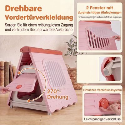 GIANTEXHundehütte Outdoor, Faltbare Hundehaus Wasserfest Kunststoff