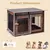 GIANTEX Hundekäfig aus Holz & Metall, Hundebox mit Schiebetür und Beistelltisch GIANTEX Hundekäfig aus Holz & Metall, Hundebox mit Schiebetür und Beistelltisch