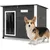 GIANTEX Hundehaus Holz Außen Dach Aufklappbar 85x56x64cm Klein Mittel Hund GIANTEX Hundehaus Holz Außen Dach Aufklappbar 85x56x64cm Klein Mittel Hund