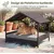 GIANTEX Lit Chien Surélevé avec Coussin,Rotin PE,Toit en Pente 98x68x74 cm