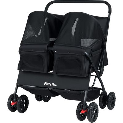 GIANTEX 3 en 1 Poussette Chien Pliable 15KG Fenêtre Filet Réversible