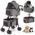 GIANTEX Doppel-Hundewagen 3-in-1, 30 kg, Sonnendach, Netz, Getränkehalter. GIANTEX Doppel-Hundewagen 3-in-1, 30 kg, Sonnendach, Netz, Getränkehalter.