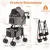 GIANTEX Doppel-Hundewagen 3-in-1, 30 kg, Sonnendach, Netz, Getränkehalter.