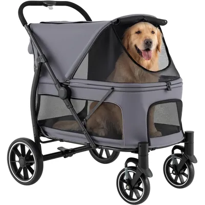 GIANTEX Hundewagen faltbar mit Sonnendach, bis 40 kg GIANTEX Hundewagen faltbar mit Sonnendach, bis 40 kg