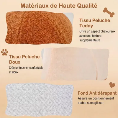 GIANTEX Niche Chat Escargot 56 cm, Coussin Amovible, Peluche, Antidérapant.