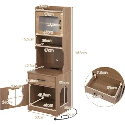 GIANTEX Meuble Chat LED,Chargeur,Cache Litière,Rangement,Niche Multi-entrée GIANTEX Meuble Chat LED,Chargeur,Cache Litière,Rangement,Niche Multi-entrée