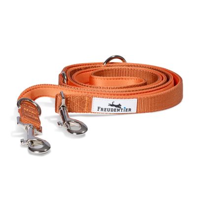 Hundeleine 2m – gepolstert & verstellbar – Führleine in Sunset Orange