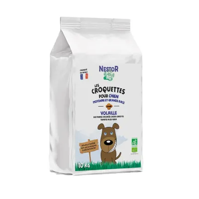 Nestor - Croquettes Bio à la Volaille Chien Moy./Grande Race Nestor - Croquettes Bio à la Volaille Chien Moy./Grande Race