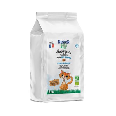 Nestor - Croquettes Bio à la Volaille Chat Stérilisé