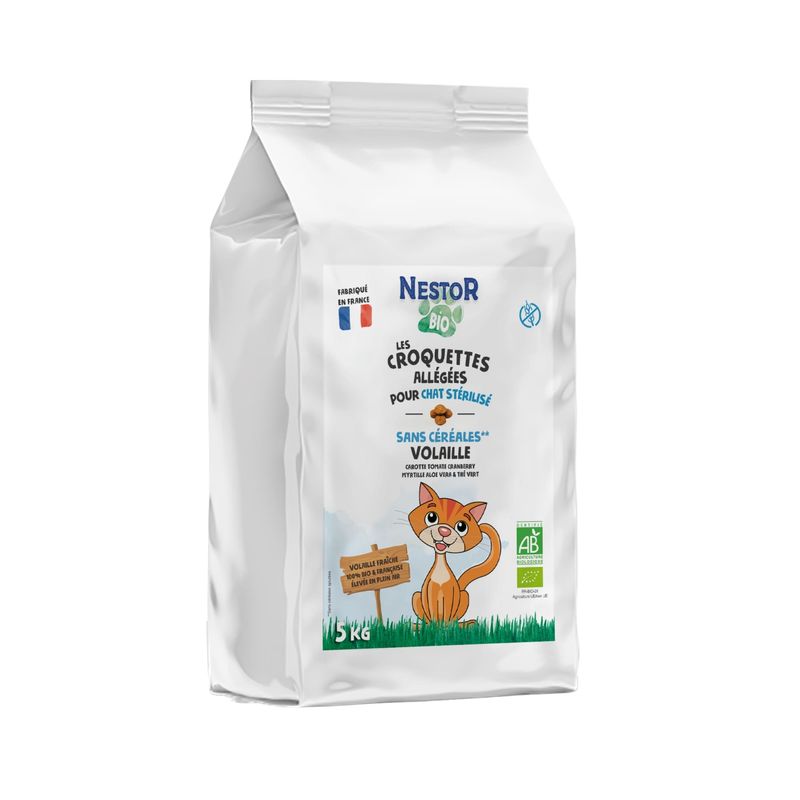 Nestor - Croquettes Bio à la Volaille Chat Stérilisé