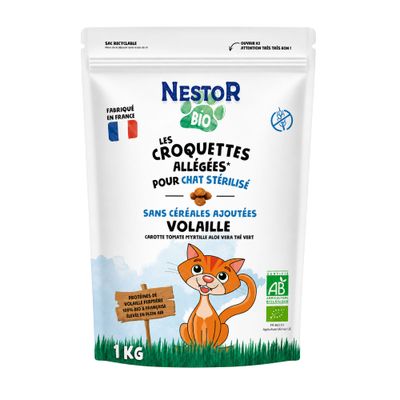 Nestor - Croquettes Bio à la Volaille Chat Stérilisé
