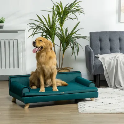 PawHut - Canapé chien design scandinave bois tissu