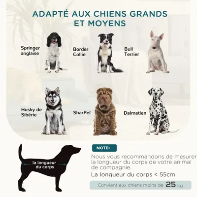 PawHut - Canapé chien design scandinave bois tissu