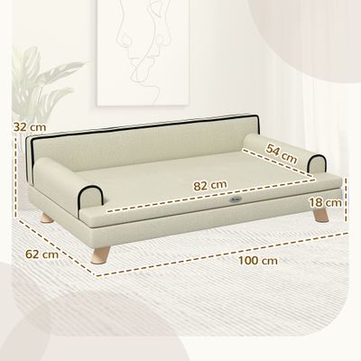 PawHut - Canapé chien design scandinave bois tissu