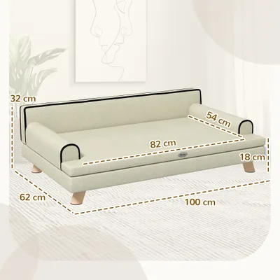 PawHut - Canapé chien design scandinave bois tissu PawHut - Canapé chien design scandinave bois tissu