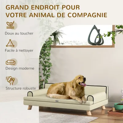 PawHut - Canapé chien design scandinave bois tissu PawHut - Canapé chien design scandinave bois tissu
