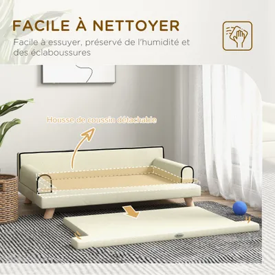 PawHut - Canapé chien design scandinave bois tissu PawHut - Canapé chien design scandinave bois tissu
