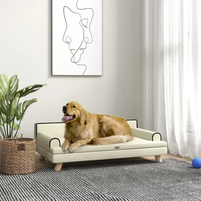 PawHut - Canapé chien design scandinave bois tissu PawHut - Canapé chien design scandinave bois tissu